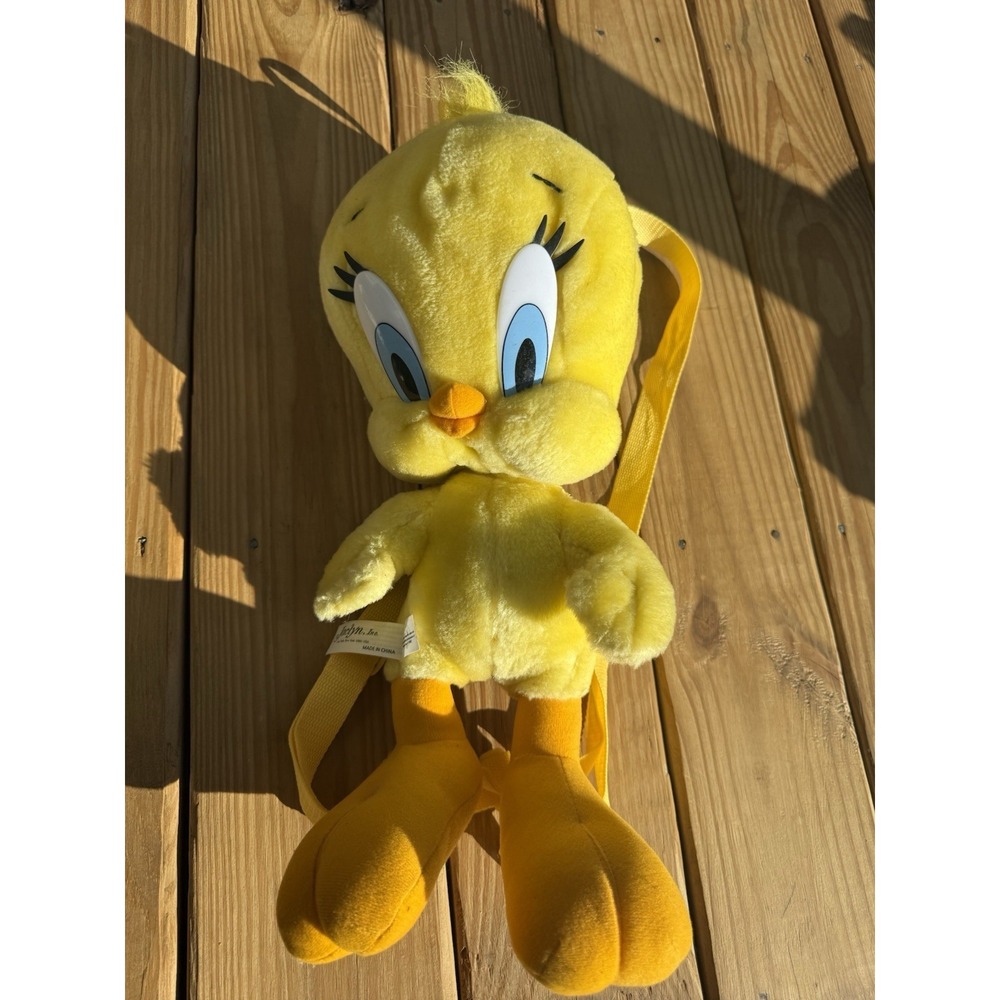 Vintage 1997 Warner Bros Jaclyn Inc 14" Tweety Bird Plush Backpack Looney Tunes